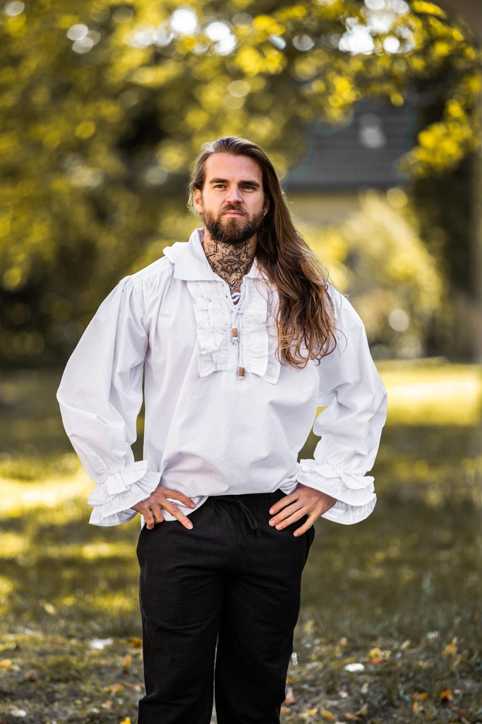 Rüschenhemd Piratenhemd für Larp und Mittelalter Kostüme