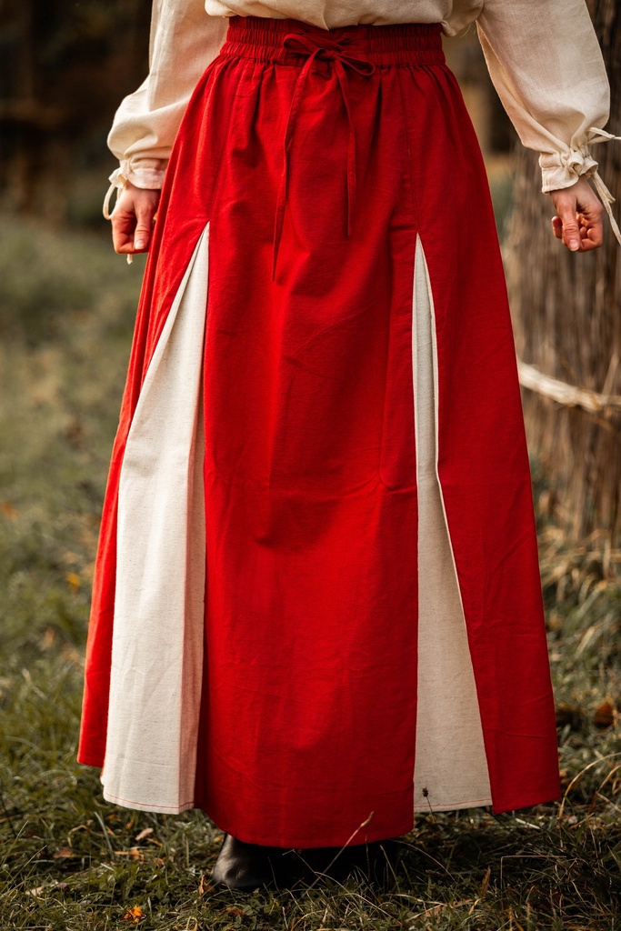 Mittelalter Rock "Isabella" Rot/Natur