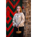 Mittelalterbluse mit Spitze "Bettina" Hanffarben