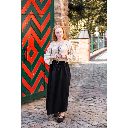 Mittelalterbluse mit Spitze "Bettina" Hanffarben