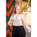 Mittelalterbluse mit Spitze "Bettina" Hanffarben