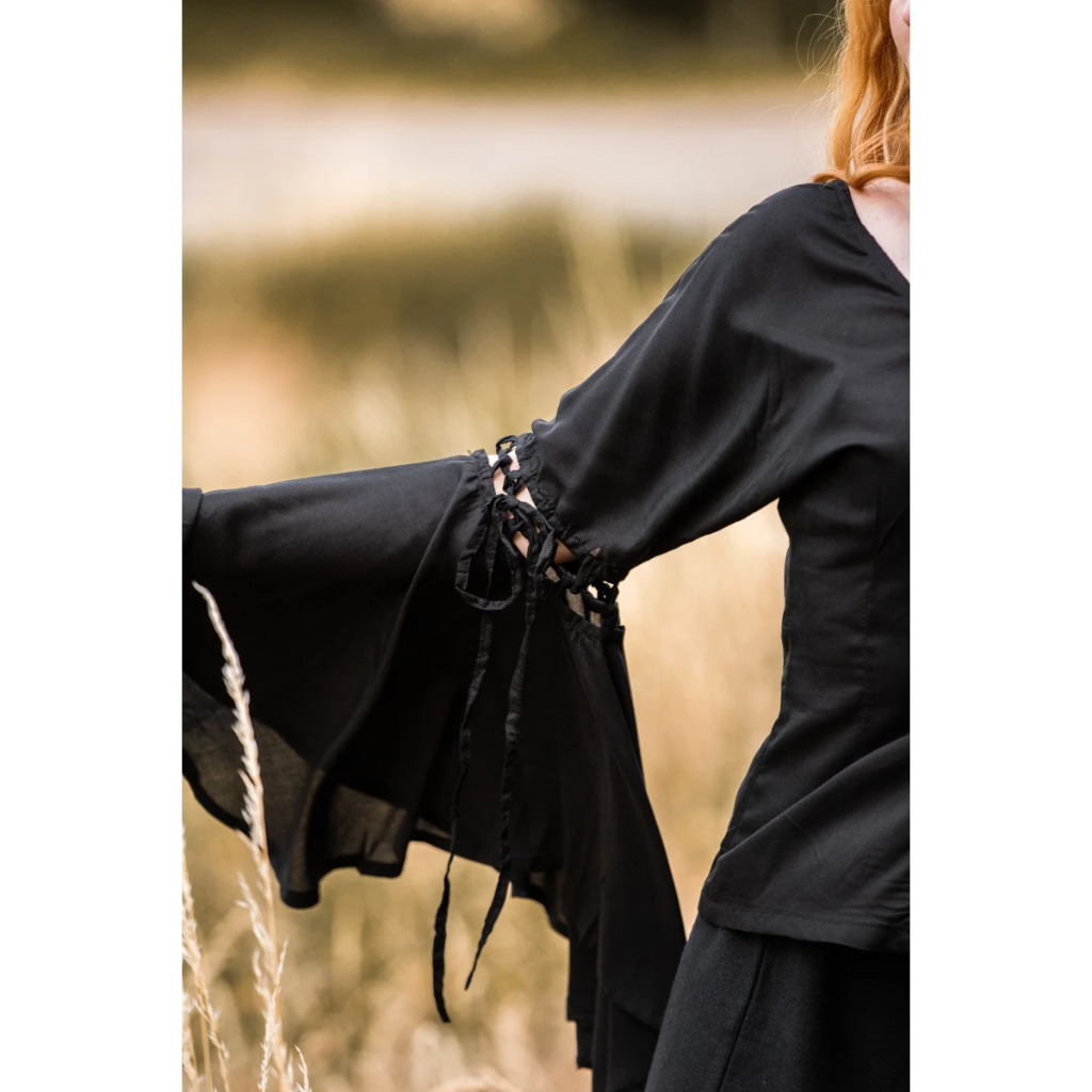 Bluse "Carmen" Volants Schwarz