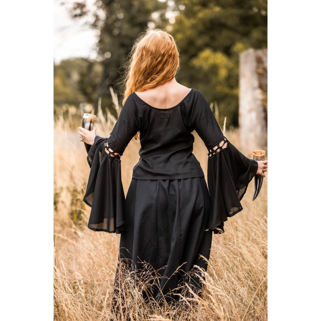 Bluse "Carmen" Volants Schwarz