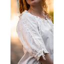 Mittelalter Kurzarmbluse "Sandra" Naturweiss