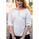 Mittelalter Kurzarmbluse "Sandra" Naturweiss