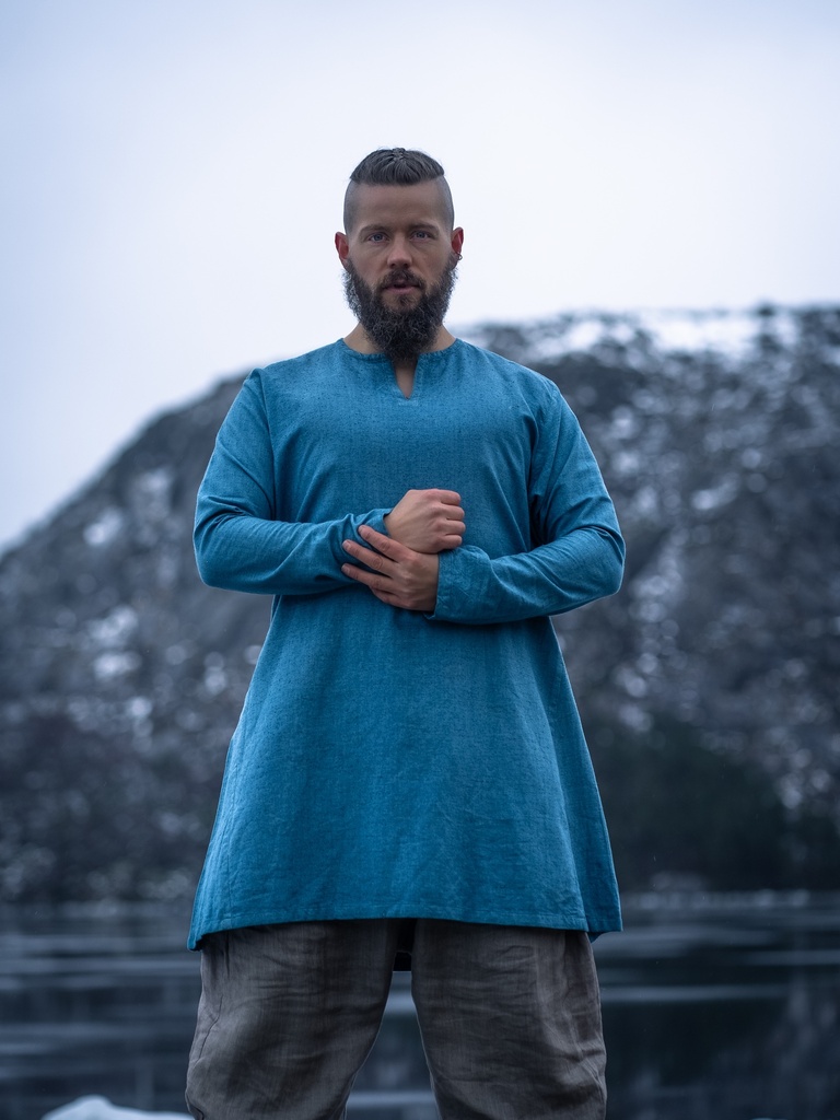 Wikinger Leinentunika "Ragnar" Blau