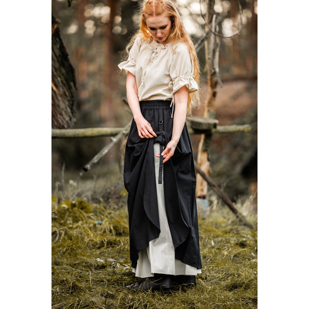Mittelalter Rock "Elise" Schwarz/Natur