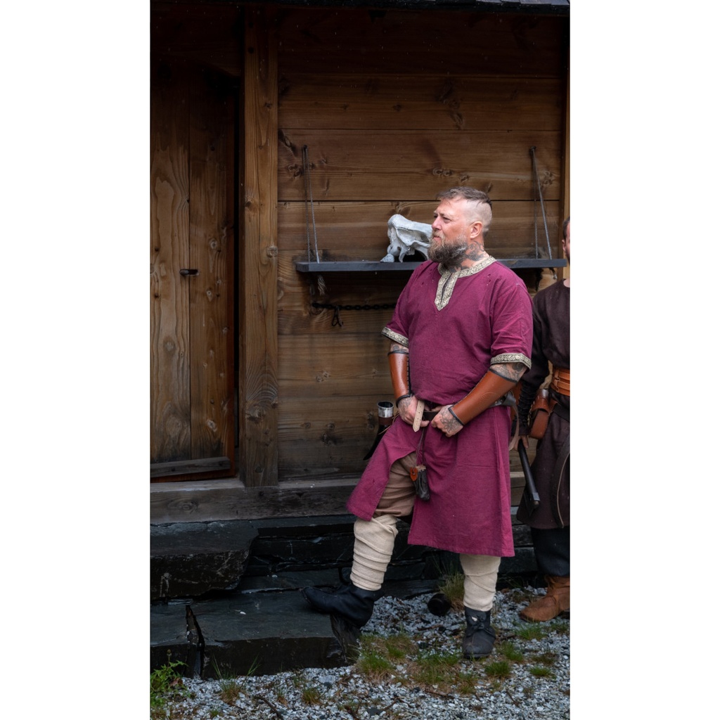 Kurzarmtunika mit Bordüre "Richard" Rot