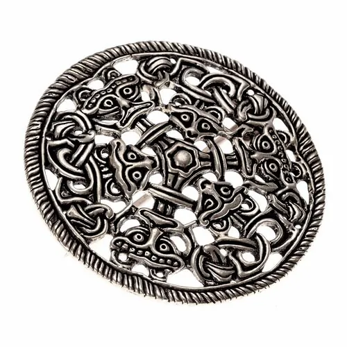 Wikinger Scheibenfibel im Borrestil Bronze