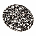 Wikinger Scheibenfibel im Borrestil Bronze