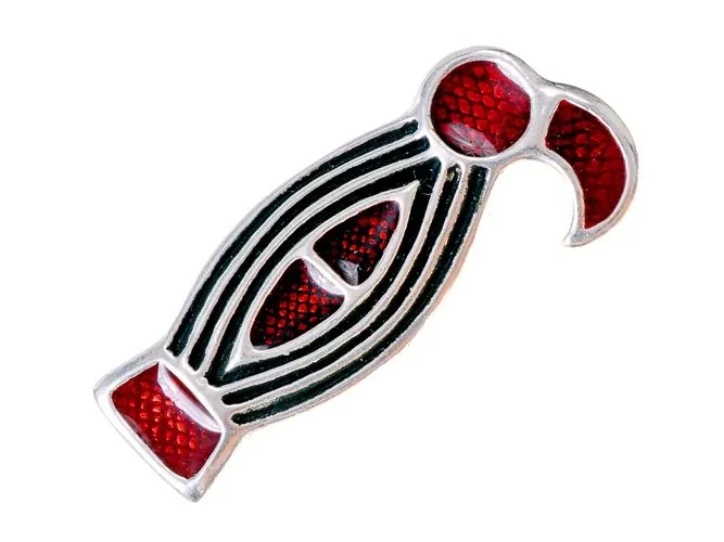 Alemannische Vogelfibel Fibel mit Glaseinlagen versilbert