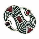 Germanische S-Fibel mit Glaseinlagen