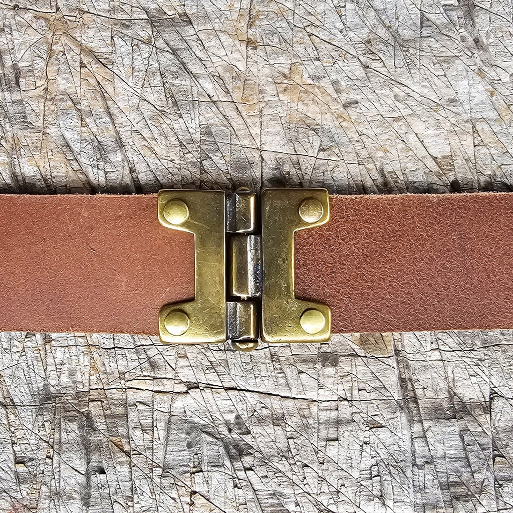Gürtelteiler, Scharnier, Fb:messing, für 4cm breite Gürtel