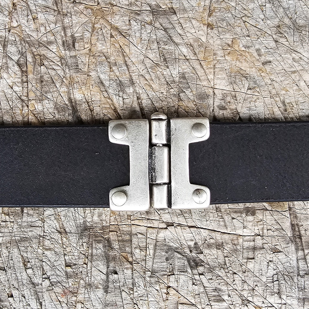 Gürtelteiler, Scharnier, Fb:silber, für 4cm breite Gürtel