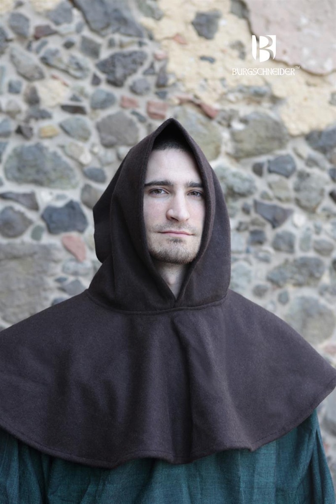 [040001BL34] Gugel Cucullus, Braun Mittelalterliches vom Burgschneider