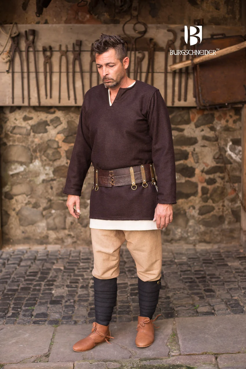 Wolltunika Lodin, Braun Mittelalterliches vom Burgschneider