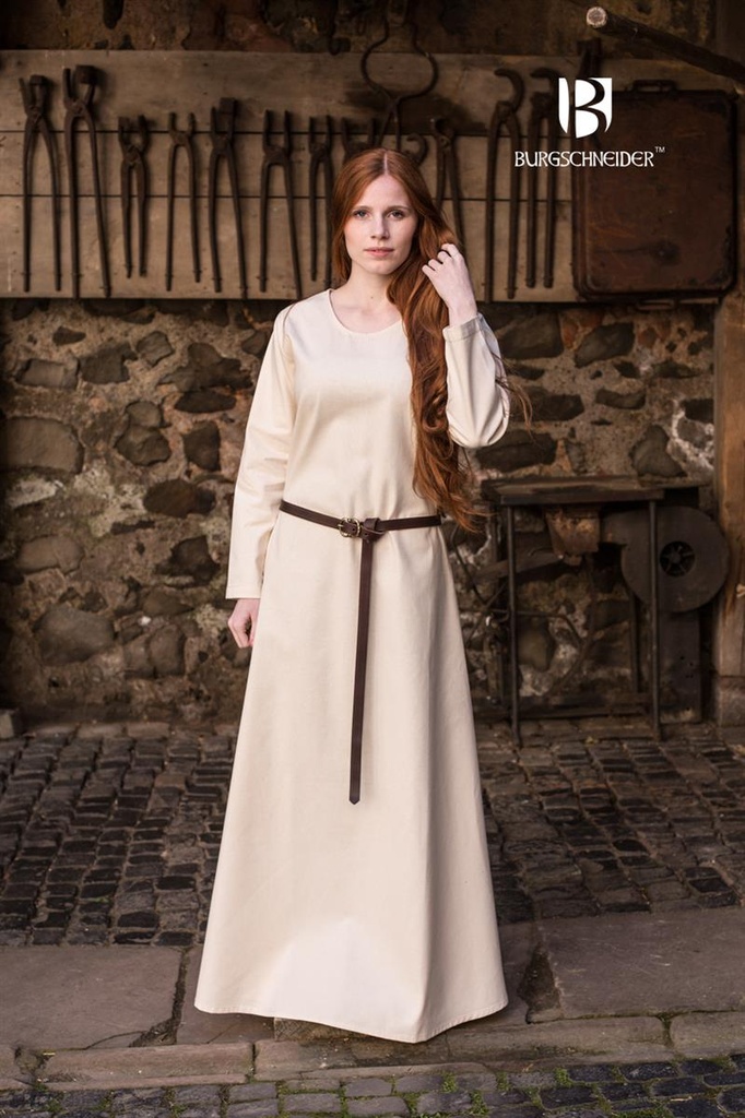 [030000OS23-001] Unterkleid Freya - Natur: Authentisches Untergewand für LARP und Reenactment (S)