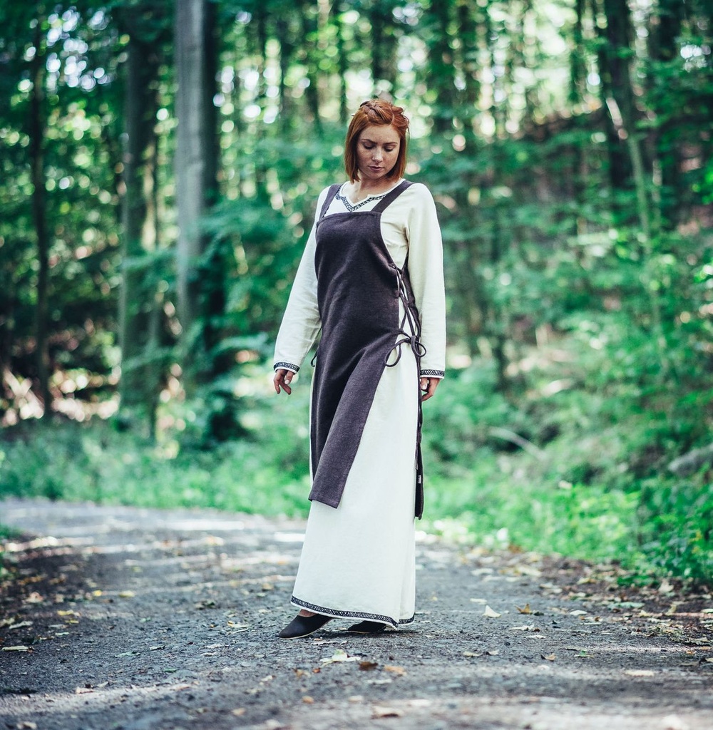 [14462-004] Wikinger-Überkleid „Aleiga“ – Schlichte Eleganz in Schwarz (S/M)