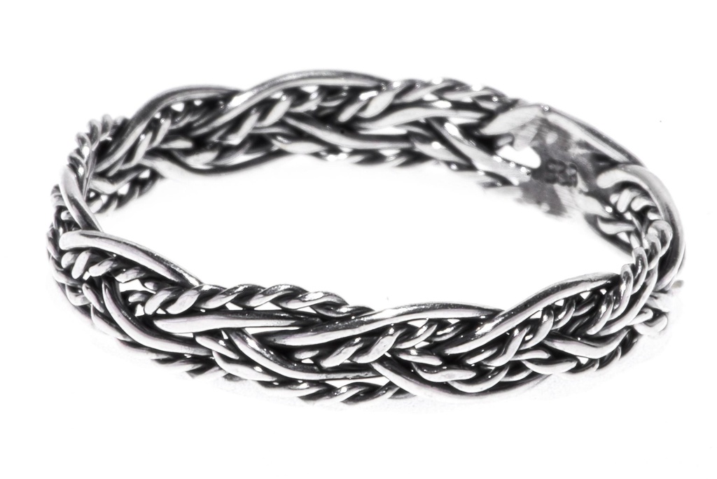 Ring Ricara aus Silber 925 – Zarter Wikinger Zopfring 3 mm handgeschmiedet