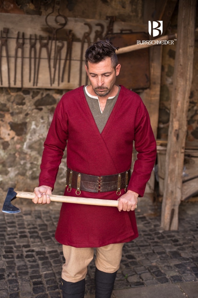 [31956-001] Klappenrock Wolle Loki, Rot Mittelalterliches vom Burgschneider (S)