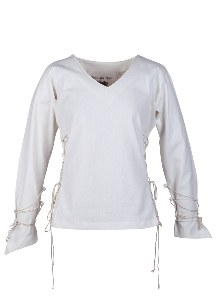 [31968-001] Mittelalterbluse Aila mit Schnürung natur 100% Baumwolle Mittelalter Larp (S)