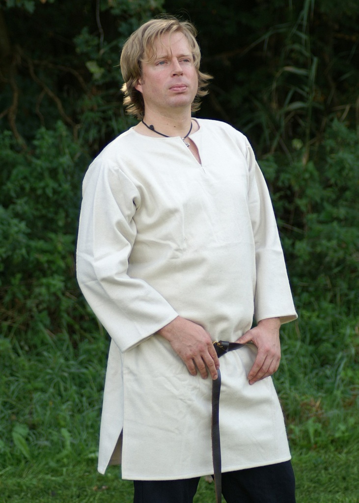 Langtunika aus Wolle Wikinger Tunika natur - Wikingerlook vom Mittelalter Shop