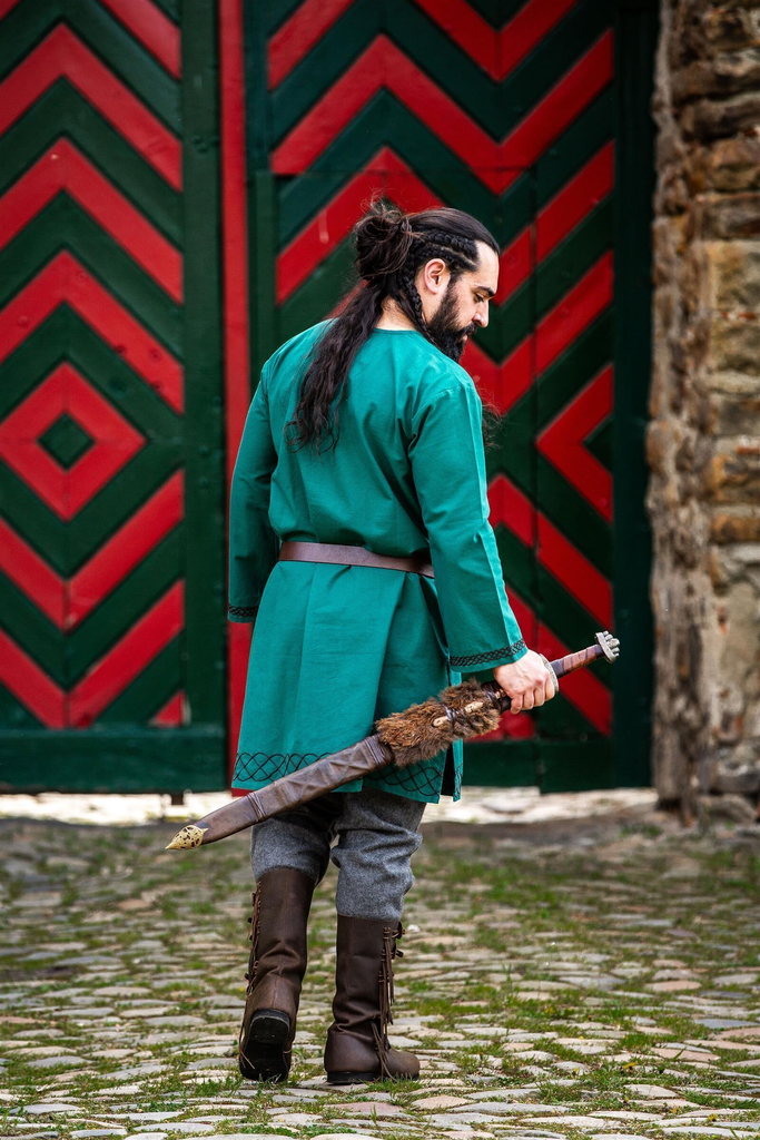 WikingerTunika  "Borr" grün - Gewand für Mittelalter, Larp und Reenactment