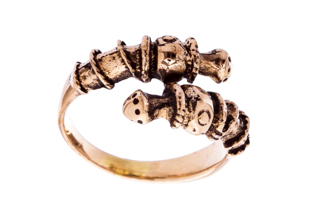 Keltischer Ring "Anderswelt" aus Bronze – Mystischer Schmuck mit Fabelwesen für Reenactment & LARP 1,2 cm