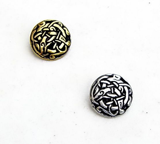 [WK-5384-2015-001] Wikinger-Zierniete „Schlangenknoten“ (XS) – Replik im Urnes-Stil des 10.–11. Jahrhunderts (bronze)