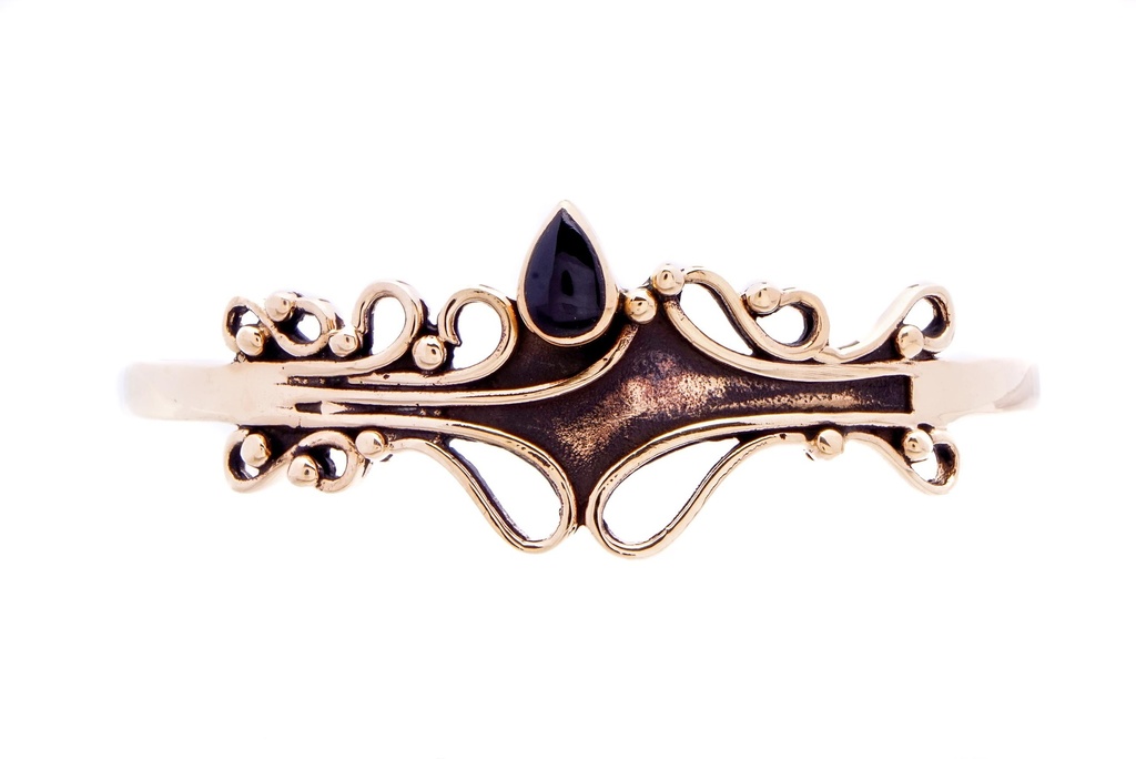 Armreif Iconia mit Onyx aus Bronze – Boho Damenarmreif 6,4 cm Siane Kollektion