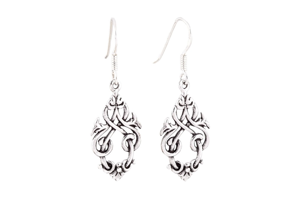 Ohrhänger Manja Medieval aus Silber 925 – Mittelalter Ornament Ohrschmuck 4,1 cm