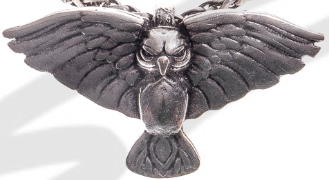 Anhänger Keltische Eule – Silberfarbener Talisman der Weisheit 45 mm