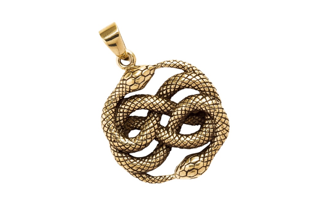 Amulett Anhänger "Aurin – Unendlichkeitsschlange" aus Bronze – Magisches Schutzsymbol 3,5 cm