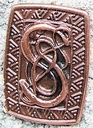 „Schlangen-Schild“ – Kupferfarbener Zierbeschlag aus Zamak, 30 x 40 mm