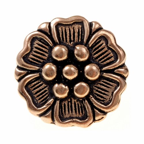 [08 ZN Rose bro] Riemenbeschlag "Rose" Bronze Gürtelbeschlag  - Replik Mittelalter Schmuck