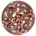Große Wikinger Fibel ARDUIN Ø 5,9 cm – Vier Elemente Brosche aus Bronze