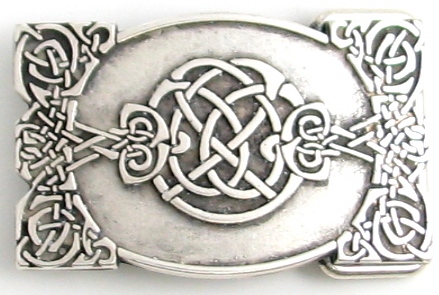 Celtic Knots Gürtelschnalle in Silberoptik – Ovale Knoten-Schließe für 4 cm Gürtel