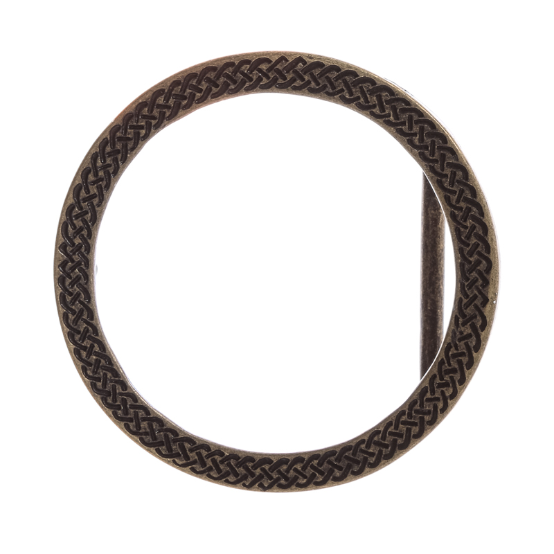 Celtic Ring Gürtelschließe in Altmessing – Runde Flechtschließe für 40 mm Riemen
