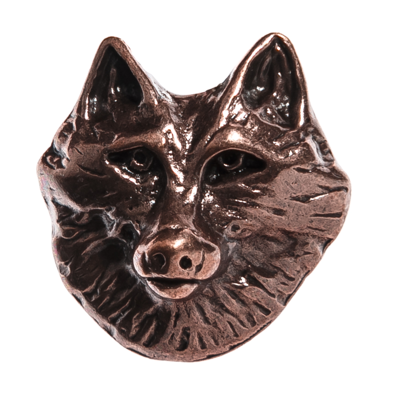 Wolfkopf-Niete, kupferfarbener Beschlag