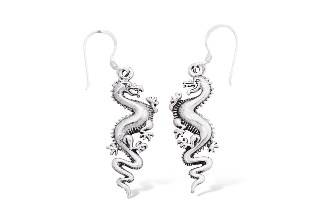 ZAIRA Ohrringe aus Silber – Drachen Ohrhänger im Fantasy Stil 3,2 cm