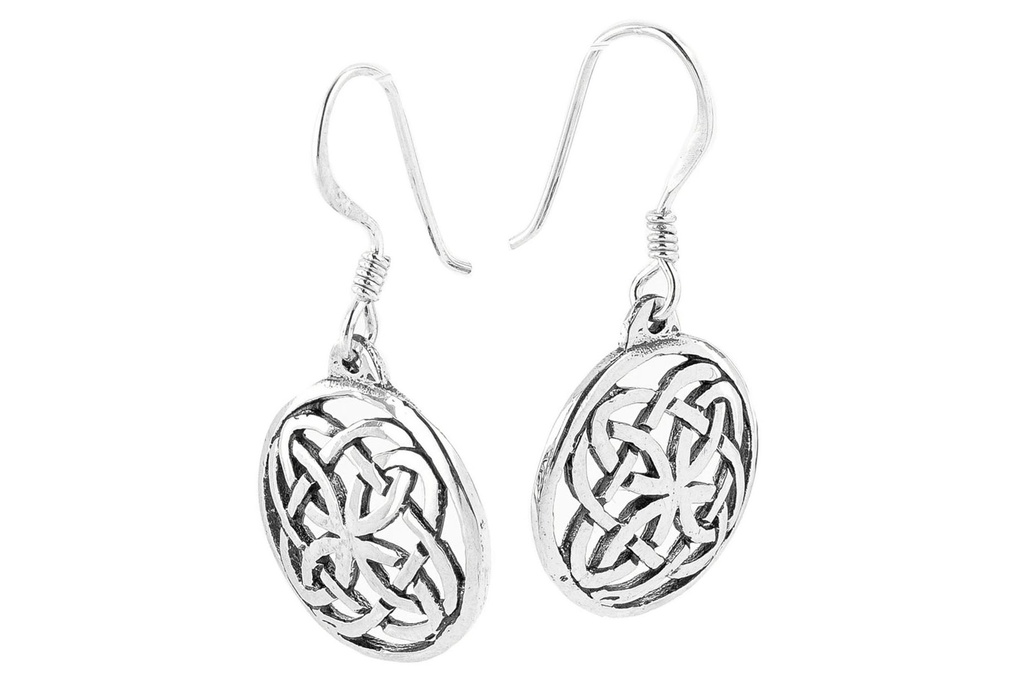 JANINA Ohrringe aus Silber – Keltischer Vierfachknoten Ohrhänger 1,4 cm