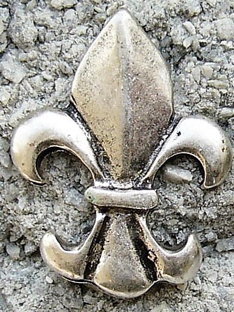 große Lilie Beschlag, silberfarben