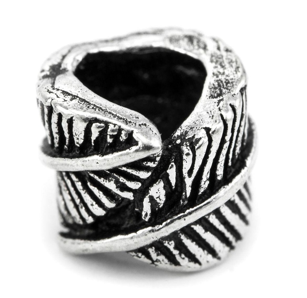 Haar- & Bartperle "Fjöder" aus Silber 925 – Filigrane Engelsfeder 7 mm