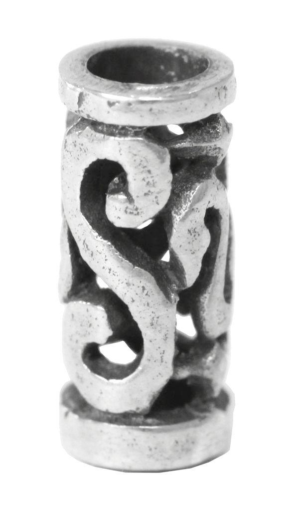 Keltische Bart- & Haarperle "Spiralis" aus Silber 925 – Zopfperle mit Spiralmuster 9 mm