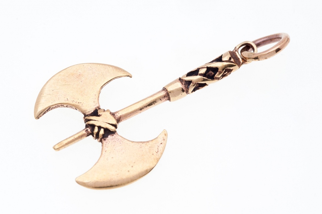 Schmuck-Anhänger FALK 4,1 cm – Wikinger-Doppelaxt aus Bronze für Stärke & Schutz