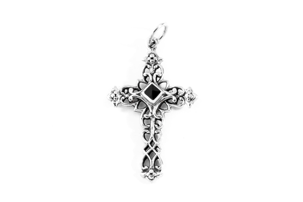 Mittelalter Kreuz-Anhänger LUCAN aus 925er Silber – Gotisches Schutzsymbol für Kraft und Glaube (3,8 cm)