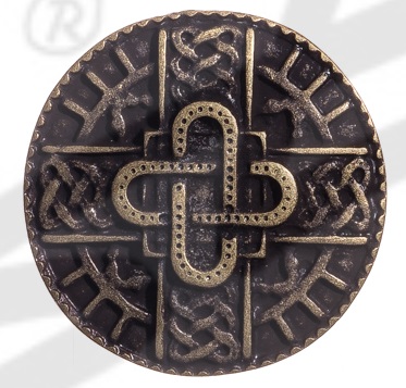 Zierniete 'Merowinger Schild', messingfarben