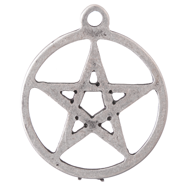 silberfarbener Anhänger Drudenfuß