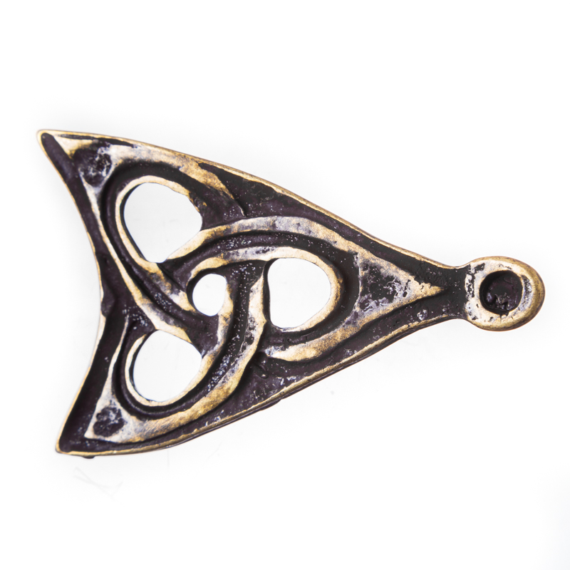 keltische Gürtelspitze 3,5cm altmessingfarben