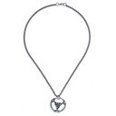 Halskette TRIS – Silberfarbener keltischer Triskel-Anhänger mit Flechtkette